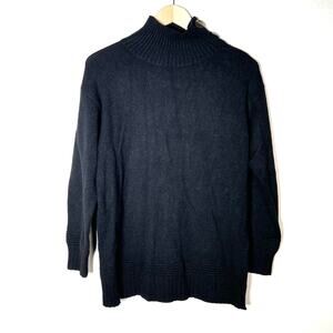 Anthropologie black mock neck sweater with button accents size small S B198